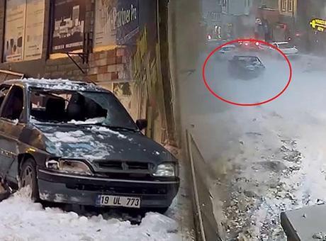 7 katlı binanın çatısından düştü! Otomobili gören gözlerine inanmadı