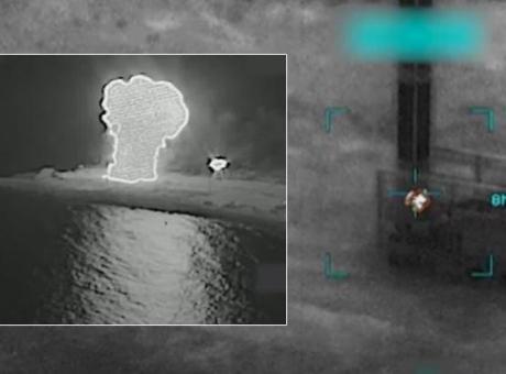 ABD, İran'ın savaş gemisinin vurulma anının görüntülerini paylaştı