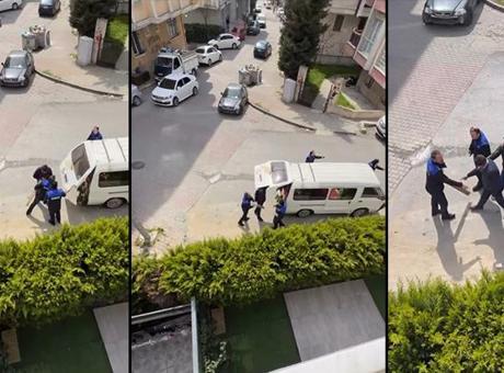Beylikdüzü’nde zabıta ile seyyar satıcı tartışması kamerada: ‘Kafama neden vuruyorsun?'