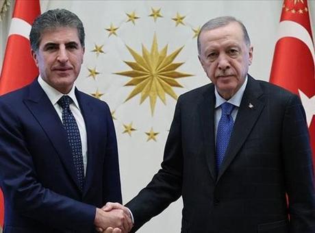 Cumhurbaşkanı Erdoğan IKBY Başkanı Neçirvan Barzani ile görüştü