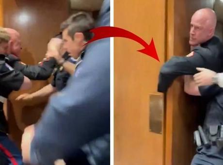 'Kimse İsrail için savaşmak istemiyor' diyen emekli askerin kolunu kırdılar! ABD'de İran savaşını protesto eden deniz piyadesine sert müdahale