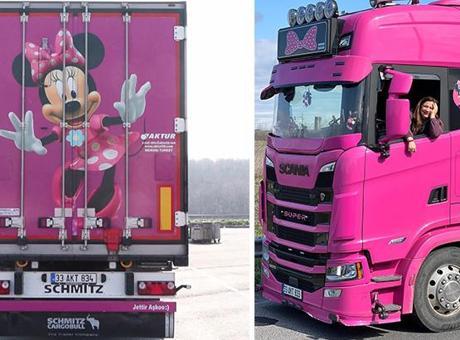 Pembe TIR'ıyla Avrupa'ya açıldı, gören bir daha bakıyor: Şaşırıyorlar!