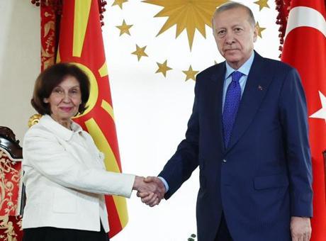 Cumhurbaşkanı Erdoğan Kuzey Makedonya Cumhurbaşkanı Gordana Siljanovska-Davkova ile görüştü