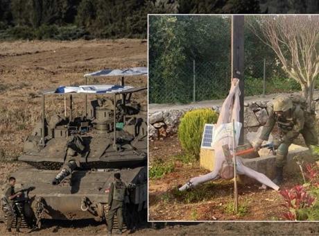 Lübnan'da İsrail askerinden skandal görüntü! İsa heykelini baltayla parçaladı