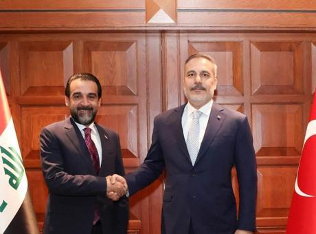 Dışişleri Bakanı Hakan Fidan, Irak'ın Takaddüm Partisi lideri Halbusi'yi Ankara'da kabul etti