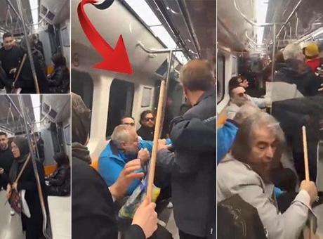 Galatasaray'ın şampiyonluk kutlamasında ortalık karıştı! Metroda oklava şoku