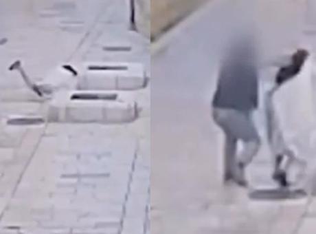 İşgal altındaki Doğu Kudüs'te Fanatik Yahudi'nin rahibeyi darbettiği anlar ortaya çıktı! Arkadan itip defalarca tekmeledi