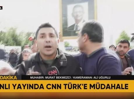 SON DAKİKA HABERİ: CNN Türk muhabirine müdahale! 'Ali Mahir Başarır sol kulağıma vurdu'
