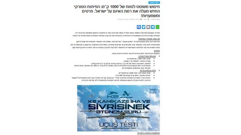 Tel Aviv'de Türk MIZRAK'ı yankılandı! 'İsrail'in tamamı menzilde, Demir Kubbe'nin yeni kabusu'