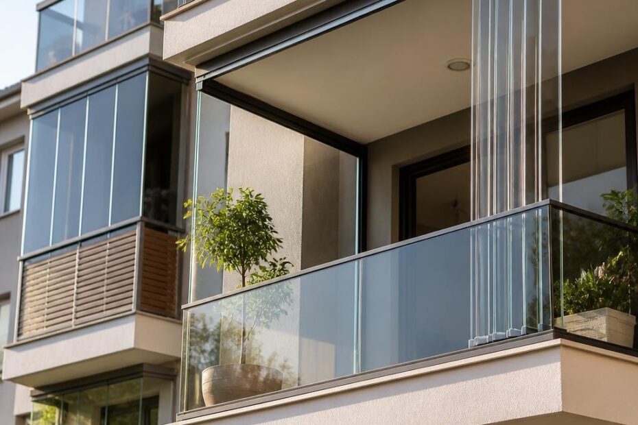 Apartman cephesinde farklı cam balkon uygulamaları