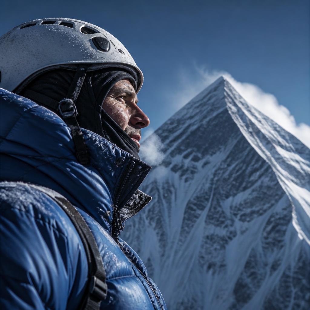 Everest’e bakan dağcı profili, yan görünüş