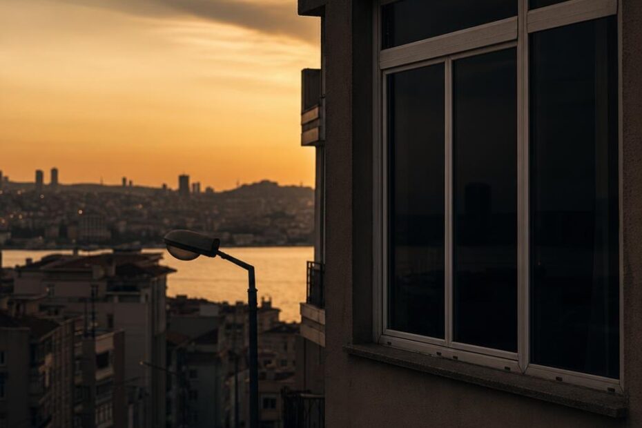 İzmir’de elektrik kesintisini anlatan foto-gerçekçi editoryal sahne.